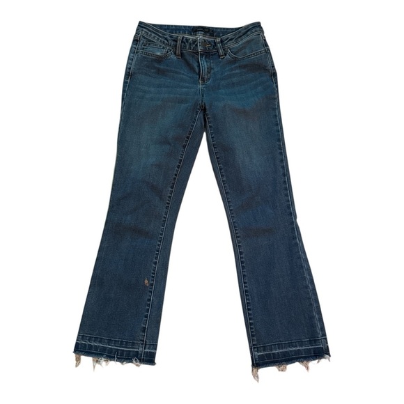 Prana Blue Flare Wide Cropped Leg Jeans 4/27 Cottagecore, Festival, Concert - Picture 1 of 3